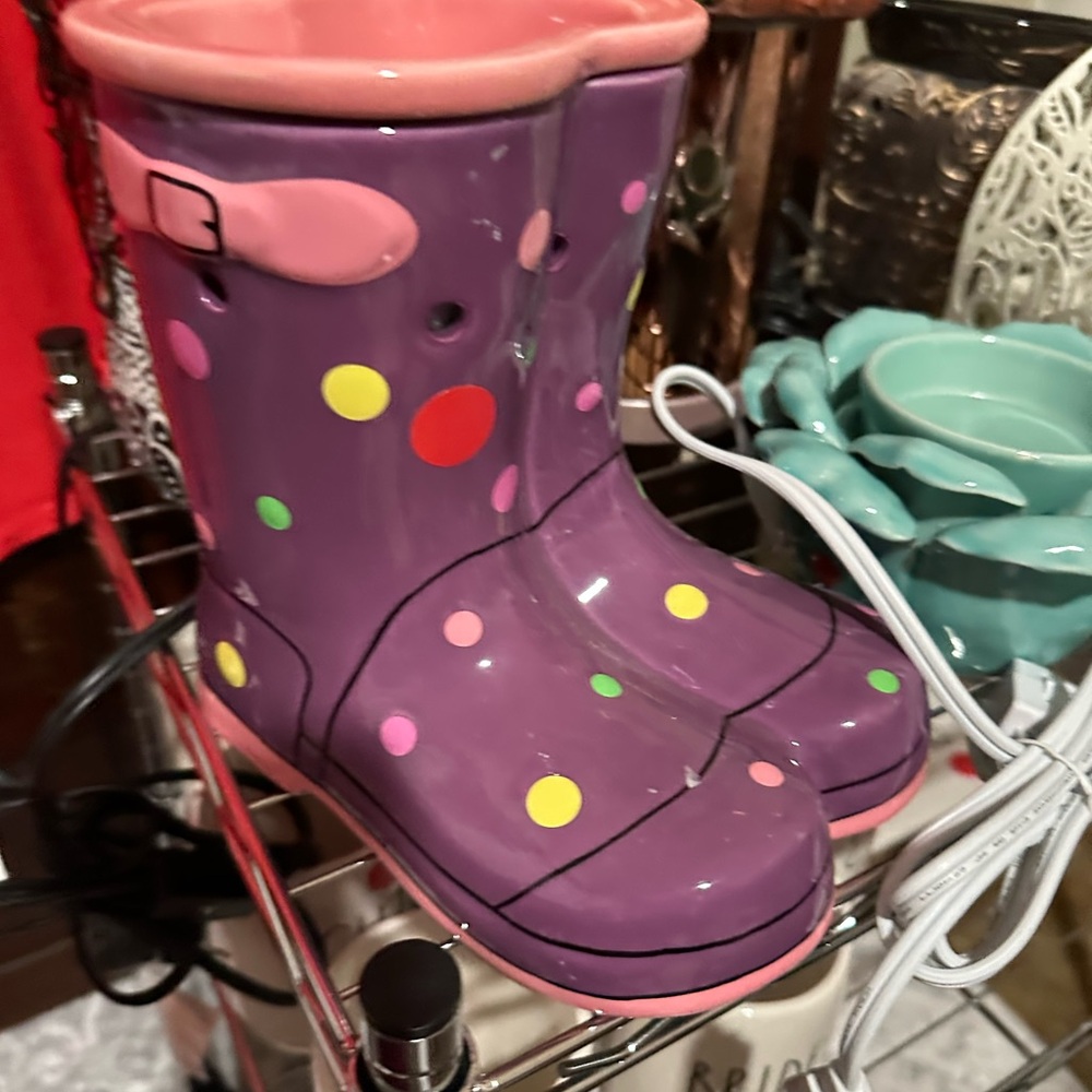 Scentsy Purple Polka Dot Rain Boot Warmer